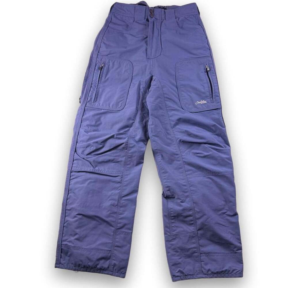 Vintage Y2K Oakley Software Snow Pants Womens Large Blue Ski Snowboard Cargo